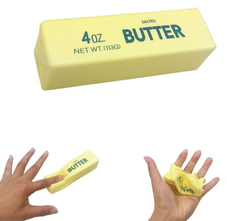 1 stycke Monssiph Butter Squishy-leksak, långsamt återgående simulerad mat Squishy, mjukt stressavlastande sensoriskt leksak för barn och vuxna