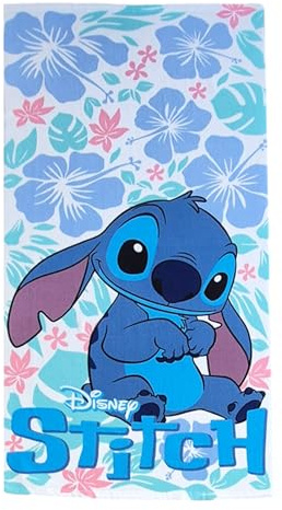 Disney Lilo & Stitch Kinder Badetuch 70x140 Mikrofaser Duschtuch Öko-Tex | Lilo & Stitch-Design 70x140 cm groß saugstark weich leicht schnelltrocknend sandabweisend Pflegeleicht für Reise und Strand