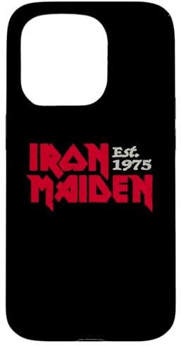 Hülle für iPhone 15 Pro Iron Maiden Logos On Black