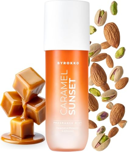BYROKKO Caramel Sunset Hair & Body Mist für Damen – Bodyspray & Körperspray für Haut & Haare – Warmer Duft mit Karamell, Pistazie & Vanille – Body Spray Damen – 150 ml