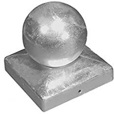 Verzinktes Metall Gartenzaun, Kugelpfostenkappe, 70 x 70 mm