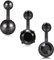 Funseedrr 3stk Bauchnabelpiercing Set Kurzer Stab 6mm Barbell 316L Edelstahl mit Kristall Kugel