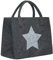Brandsseller Filztasche Stern Einkaufstasche Shoppingbag Freizeittasche 35x20x28 cm Anthrazit/Hellgrau