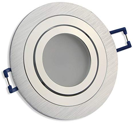 Trano LED Einbaustrahler silber - rund 5 Watt warmweiß 12V - MR16 Einbauleuchten schwenkbar 80mm Bohrloch - Einbau-Spot Decken-Strahler Deckeneinbaustrahler Deckenspot Deckeneinbauleuchte