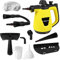 Belaco Multipurpose Steam Cleaner HandHeld with 9 Pieces Accessory kit for Multipurpose Yellow portable steamer for stain removing tiles kitchen bathroom garment car seats & more 1050W British Plug