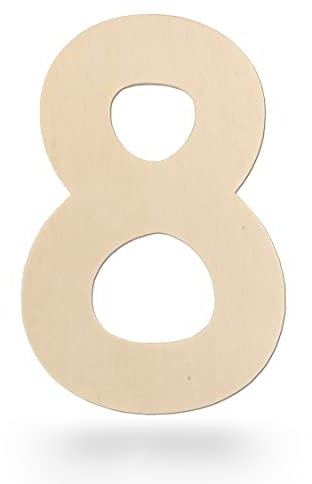 Kleenes Traumhandel Holzzahlen - Zahlen aus Holz - Holz-Zahlen für Geburtstag, Hochzeit, Jahrestag - Holzzahlen zum selbst gestalten - (30 cm, 8)