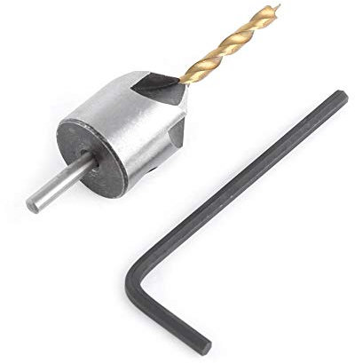 Holz Vorbohrer mit Senker, Holzbohrer zum Vorbohren, Senkerbohrer, Stahlsenkerbohrer Zimmerei Holzbearbeitung Bohrwerkzeug Rundschaft Mit Inbusschlüssel(Einzelner 3mm + Schraubenschlüssel)