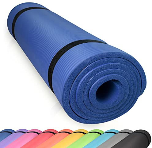 diMio Komfort-Gymnastikmatte Yogamatte in 185x60x1cm, 185x60x1.5cm, 185x90x1.5cm, 200x100x2 mit Tragegurt Phtalatfrei + SGS-geprüft (Dunkelblau, 200 x 100 x 2 cm (XXL))
