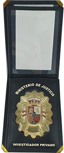 Piel Cabrera Cartera Porta Placa investigador Privado