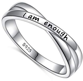 Sterling Silber Inspirierender Ring Ich bin genug Ringe,54.4