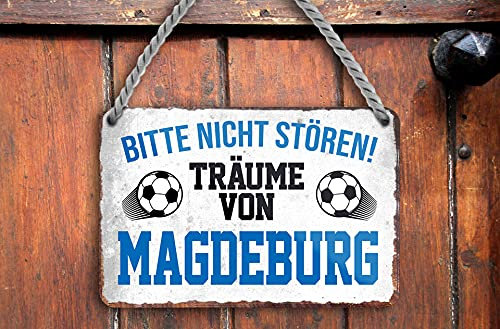 schilderkreis24 – Blechschild Lustiger Spruch “Bitte Nicht stören Magdeburg“ Deko Garage Artikel Sport Verein Geschenkidee Club Fußball Liebhaber Begeisterte 18x12cm