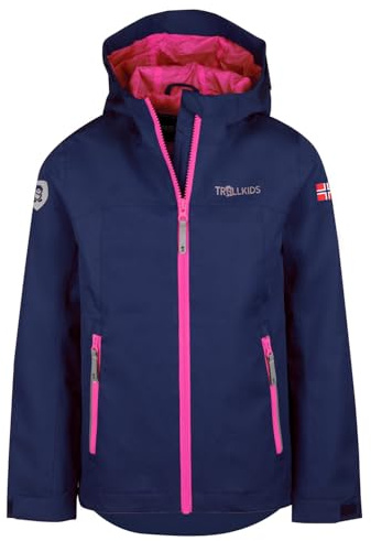 Trollkids Kids Telemark Jacket 128, Navy/pink