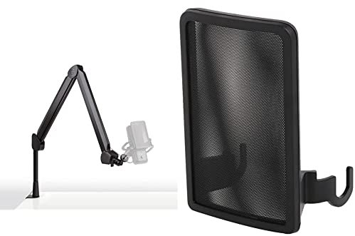 Elgato Wave Mic Arm - Premium Streaming Boom Arm mit Kabelkanälen für einen sauberen Arbeitsplatz & Wave Pop Filter, Plosivlaufilter, Schutz vor Knall- und Zischgeräuschen