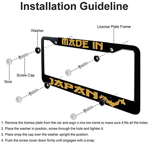 Nummernschild-Rahmen, hergestellt in Japan, Metall, Aluminium, mit 2 Löchern, 30,5 x 15,2 cm