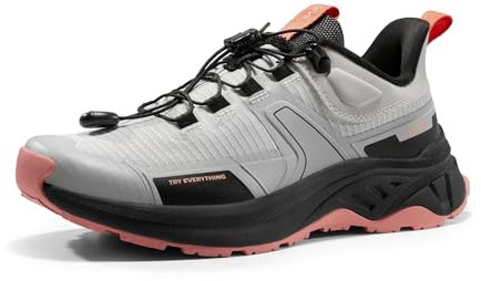 NORTIV 8 Damen Wanderschuhe leichte atmungsaktive Mesh Trekking Outdoor Arbeitsschuhe,Size 39,Grau Rosa,SNHS239W