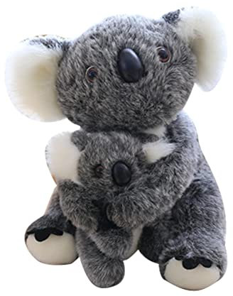 URFEDA Koala Plüschtier Stofftier Kuscheltier Grau Koala Plüsch Puppe Kuschelkissen Stofftierpuppe Gefüllte Plüsch Spielzeug Tiere PlüschKissen Schlafkissen Geburtstag Geschenke für Jungen Mädchen