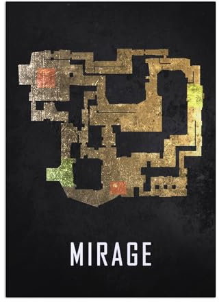 Displate Offiziell Counter Strike MetallPoster Magnetische Befestigung Inklusive Lizenziert Bilder Hochwertiges Poster Mirage Black Map 67.5 cm x 48 cm