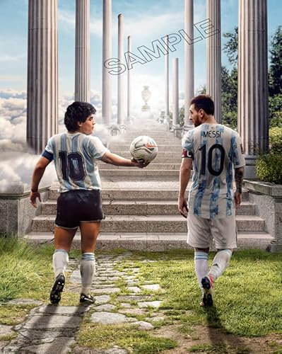 OLD SCHOOL SOLDIER Messi Maradona Poster Football Player Wall Art A4 Bedroom Decor
