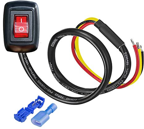 Gebildet Incolla il Tipo di Interruttore Interruttore a Pulsante con Terminale, ON/OFF DC12V/10A, 24V/5A Interruttore a Bilanciere Fai-Da-Te per Camper, Barca, Camion, Camper(LED Rosso)