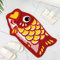 Niedliche Fisch-Badematte für Badezimmer, rutschfest, Cartoon-Koi-Fisch, Badezimmerteppiche und Matten, saugfähig, Duschvorleger für Kinder, Bodenmatte, Teppich, Dekoration, waschbar, rot