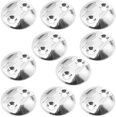 VGOL 10-teiliges Airline Schienen Zurrpunkt Aluminium Zurrplatte Rundes Befestigungs Ankerpunkt Set Zubehör für LKW ATV Motorräder Schneemobile