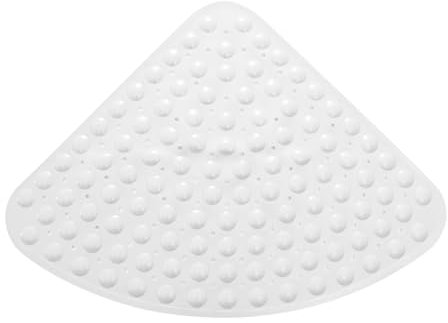 Kyaoayo Tapis de douche antidérapant triangulaire pour douche d'angle - 54 cm × 54 cm - Matériau TPE - Résistant à la moisissure - Antibactérien - Antidérapant - Blanc