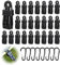 32 Pezzi Clip per Teloni Set, 24 Clip per Tende e 8 Moschettone, Ganci per Tende da Sole e Telo Ombreggiante, Accessori Camper, Campeggio