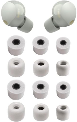 ALXCD Foam Eartips Compatible with Sony WF-1000XM5 Earbuds, S/M/L 3 Sizes 6 Pairs Soft Memory Foam Ear Tips Earbuds Foam Tips, Compatible with Sony WF-1000XM4 Earbuds Foam Tips XM5 6 Pairs Gray sml