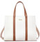 Telena Damen Schultertasche Klein Handtasche Damen Umhängetasche Henkeltasche für Frauen Tote Bag mit verstellbarem Riemen,Beige mit Braun