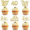 SYKYCTCY 30 Pack 40th Birthday Cupcake Toppers Glitter Forty Fabulous 40 Cheers to 40 Cupcake Picks Happy 40th Birthday Cupcake Decorations for Happy Birthday Anniversary Party Supplies Gold