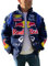 ticticlily Damen Bomberjacke Sweatjacke College Jacke Übergangsjacke Vintage Chic Zip Jacket Frühling Herbst Streetwear A7 Blau M