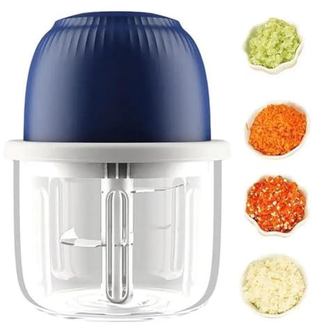2 in 1 Electric Mini Garlic Chopper, Egg-Beater,Food Chopper Mincer,More Powerful Wireless Garlic Press Chopper,Portable Blender For Vegetable,Fruit,Waterproof Silicon Surface 350ML