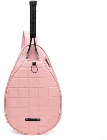 Borsa da tennis per uomo e donna, borsa a tracolla per racchetta da tennis, badminton, pickleball, badminton, borsa da viaggio (rosa)