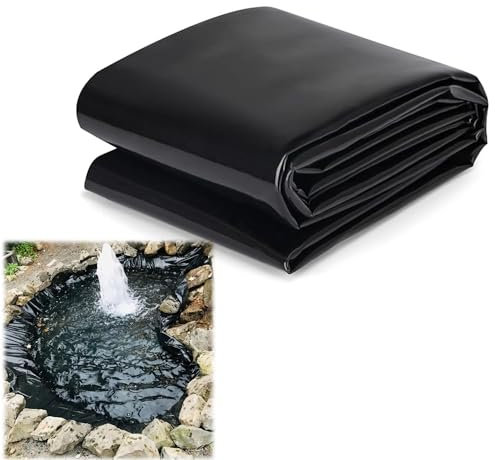 HDPE-Teichfolie, 2x3m 5x6m 12x12m 8x11m 0.12mm/0.2mm Dick, Langlebig Teichmembran Für Hinterhof, Koi, Fischteiche, Wassergärten, Bachläufe, Brunnen, Wasserfälle(Stärke:0.12mm,Size:1mx10m)