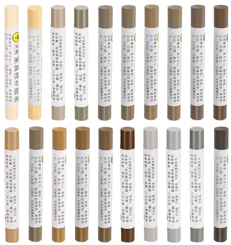 QUARKZMAN Mobilier Réparation Cire Crayons Trousse, 20pcs - Bois Remplissage Colle, Retouche Meubles Marqueurs - pour Rayures Trous Tables Bureaux Bois Sol Stratifié Couvertures