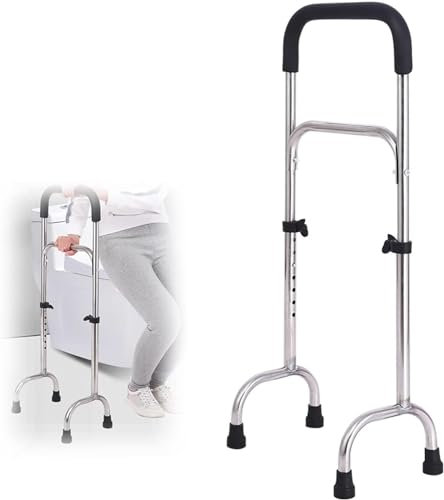 Cane Verstellbarer Tetrapod-Gehstock, stabile leichte Edelstahlstöcke, Stehhilfe, Mobilitätshilfe mit vier Beinen breiter Basis