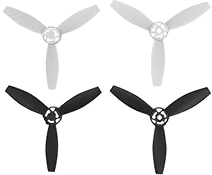 ROXENT 4 Stück schwarz/roter Kunststoff CW/CCW RC Drohnenteile Klingen Propeller, for Parrot Bebop 2 Drohnenflugzeuge Drohnen-Quadrocopter(White)