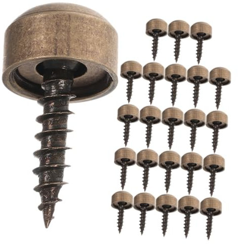 WHAMVOX 24pezzi Viti Decorative Rame Con Cappucci Installazione Facile e Veloce Viti Autofilettanti Per Decorazioni e Fissaggi Resistente Alla e Duraturo Colore Anticato