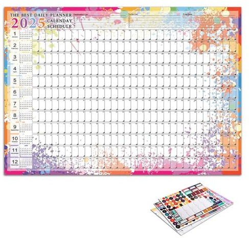 XPEX Kalender 2025 wandkalender,Wandkalender 2025,Jahresplaner 2025 Posterkalender Wandkalender in querformat Kalender Jahreskalender 2025 Terminplaner für die Wand