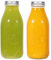 Botellas de vidrio con tapas, paquete de 2 botellas de leche de vidrio de 1000 ml con tapas de metal, sellado al vacío, botellas de almacenamiento de vidrio a prueba de fugas, reutilizables para