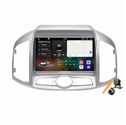 YLOXFW Y100s, Autoradio Android 14.0 Navi 2 DIN Stereo für Captiva 2011-2017 Sat GPS Navigation 9 Zoll Cartablet DVD Multimedia Player FM BT Receiver mit Carplay 4G 5G WiFi DSP SWC
