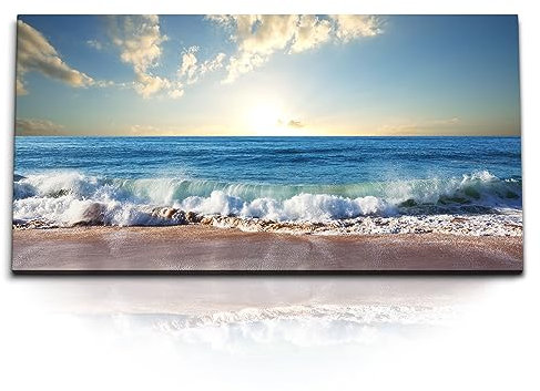 Paul Sinus Wandbild auf Leinwand 120x60cm – Atemberaubender Sonnenaufgang über dem Ozean in beruhigender Atmosphäre
