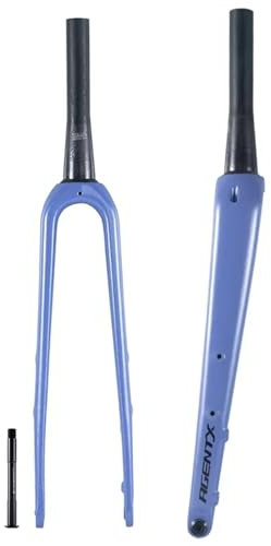 Bicycle Fork 700C Full Carbon Fiber, Bike Rigid Forks Tapered Tube Thru Disc Brake Bike Forks for Road Bicycle,Gravel Bike