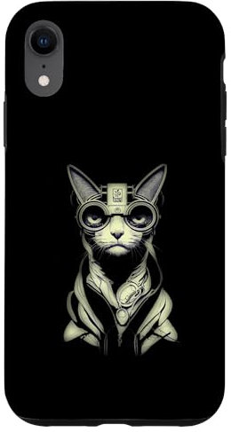 iPhone XR Steampunk Cat Wearing Vr Headset With Cat Ears Case