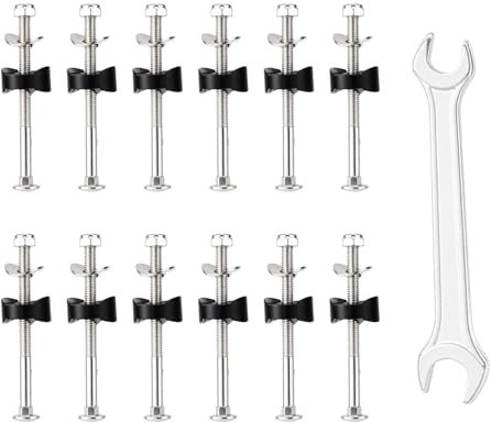 Lyreh 12pcs Trampoline Screws, 3.27in Long Anti-Loose Bolts and Nuts Pack Set Trampoline Accessories Replacement Parts for Stability, with Gap Spacers & Installation Tools