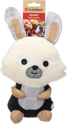 Flamingo Hundespielzeug Koppo Kaninchen – Beige – 17x9x29 cm | Weich, kuschelig & unwiderstehlich!