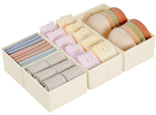 DIMJ Organizer per Cassetti Armadio - Divisori Per Biancheria in Tessuto