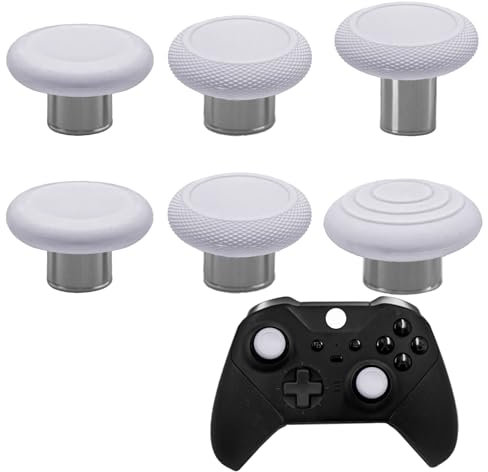 6-in-1 Metall-Thumbsticks Ersatz für Xbox Elite 2 Core Controller, austauschbare magnetische Joysticks für Xbox One Elite Serie 2 Controller, Ersatzteile für Xbox Elite Controller (weiß)