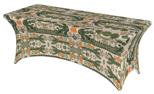 OKFSTY Tovaglia in poliestere con cactus verde, tovaglia rettangolare per cucina, sala da pranzo, decorazione da tavolo