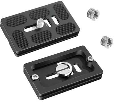 Alriedy Schnellwechselplatte Stativ,Arca Swiss Platte Mik Adapterplatte Kompatibel mit 1/4 Zoll Stativgewinde 2er Pack Für DSLR Spiegellose Kameras Canon Nikon Sony Leicht Aluminium rutschfest